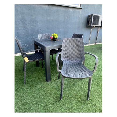 Mandella Elit Rattan 80x80 Nirvana Koltuk Masa Takımı Antrasit