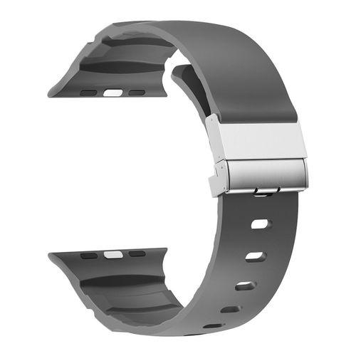 Apple Watch 44mm Zore KRD-145 Metal Tokalı Silikon Kordon