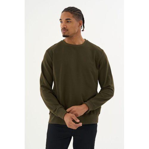 Süperlife Erkek Gri Bisiklet Yaka Ribanalı Regular Fit Sweatshirt spr26swk930