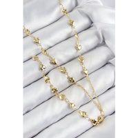 Pirinç Zirkon Taşlı Kalp Model Gold Renk Y Kolye