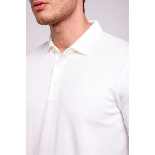 Ridley Regular Fit Doubleface Interlok Polo Yaka Erkek Sweatshirt - Beyaz