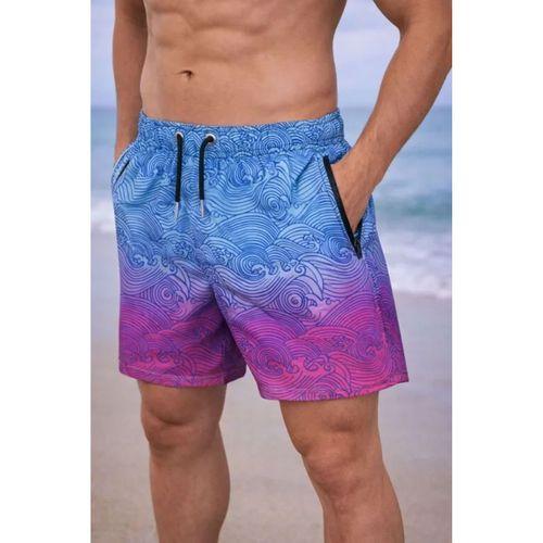 Erkek Deniz Şortu Fermuarlı Cepli File Astarlı Hızlı Kuruyan Premium - Çok Renkli