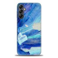 Samsung Galaxy A14 Kılıf HD Baskılı Kılıf - Mavi Beyaz + Tam Ekran Koruyucu