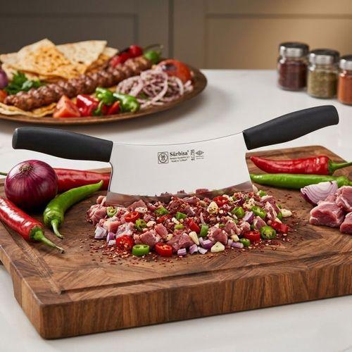Sürmene Kasap Zırh Bıçağı 33 cm Et Kıyma Ezme Satırı Kurban ve Pizza Satır Bıçağı Sürbisa 61706