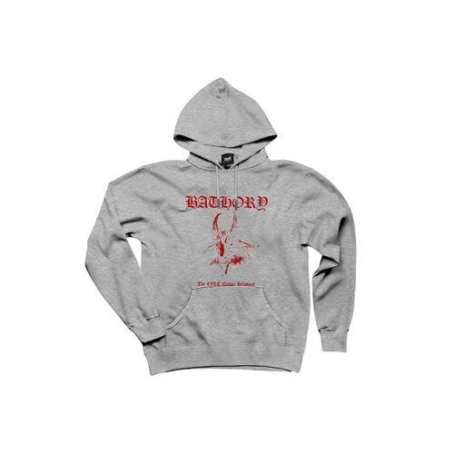 Bathory Black Metal Red Gri Kapşonlu Sweatshirt Hoodie