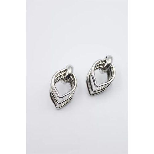 Metal Halka Küpe - Gümüş