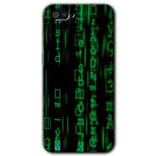 MRCİLETİSİM Realme C2 Kılıf HD Desen Baskılı Arka Kapak + Temperli Cam - Matrix