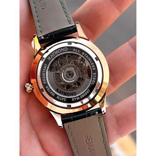 Raymond Nişan Ve Damatlara Özel Deri Kordon 2 Yıl Garantili Otomatik Erkek Kol Saati+Bileklik RMD.10