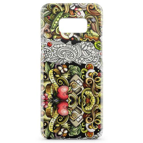 Samsung Galaxy S8 Kılıf Diyet Doodle Arka Kapak Koruma Desenli Full Koruyucu