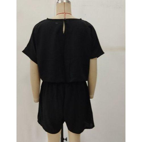 Kadın Kısa Kollu Yuvarlak Yakalı Ithal Keten Bluz Ve Short Ikili Takım