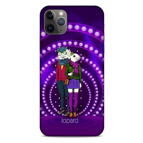 Apple Iphone 11 Pro Max Kılıf FunnyMaX (33) Hybrid Kılıf Mor Tavşan