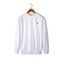 Unisex Beyaz Göğsü T Baskılı Oversize Üç İplik Şardonlu Bisiklet Yaka Sweatshirt 22K-5200177-2