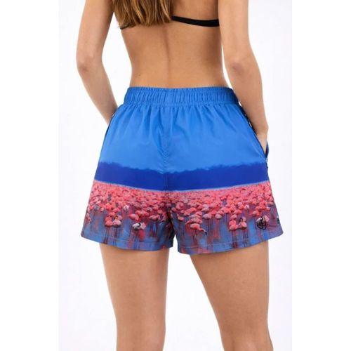 Deniz Şortu Fermuarlı Cepli File Astarlı Hızlı Kuruyan Premium - Mavi