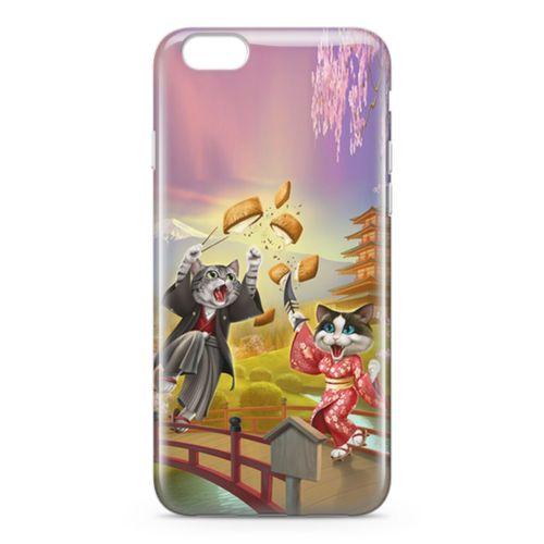 Apple iPhone 6 Plus - 6S Plus Kılıf Geyşa Kediler Arka Kapak Koruma Desenli Full Koruyucu