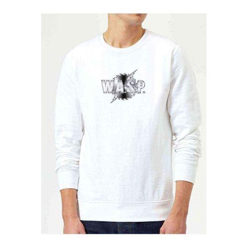 Wasp Logo Baskılı Beyaz Erkek Sweatshirt