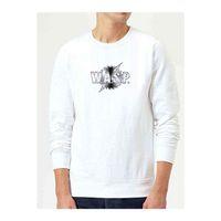 Wasp Logo Baskılı Beyaz Erkek Sweatshirt