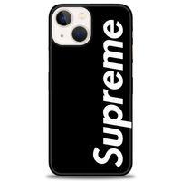 iPhone 13 Mini Kılıf HD Baskılı Kılıf - Supreme Siyah + Tam Ekran Koruyucu