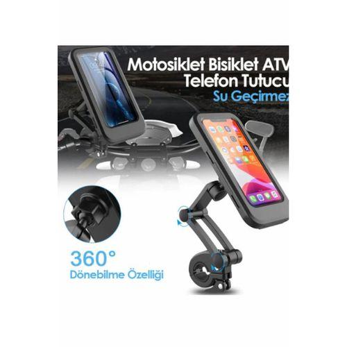 Gidon Bağlantılı Su Geçirmez Mıknatıslı Motorsiklet Telefon Tutucu