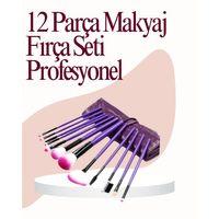 Yumuşak Fiber Kıllardan Oluşan 12'li Makyaj Fırçası Seti Göz Farı Allık Ve Kontür İçin