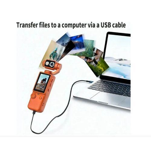 Q8 4k Ultra Hd Taşınabilir Vlog Spor Ve Aksiyon Kamerası 2.0’’ Döndürülebilir Ips Ekran Turuncu