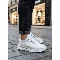 BA0246 Beyaz Bağcıklı Yüksek Taban Günlük Erkek Ayakkabı