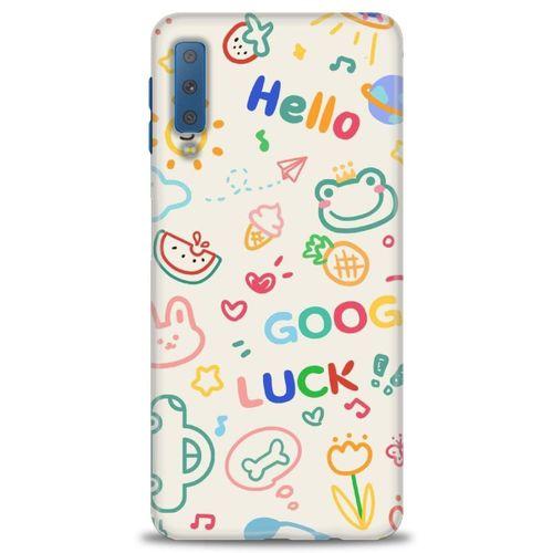 Samsung Galaxy A7 2018 Kılıf HD Baskılı Kılıf - Goog Luck + Tam Ekran Koruyucu