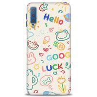 Samsung Galaxy A7 2018 Kılıf HD Baskılı Kılıf - Goog Luck + Tam Ekran Koruyucu