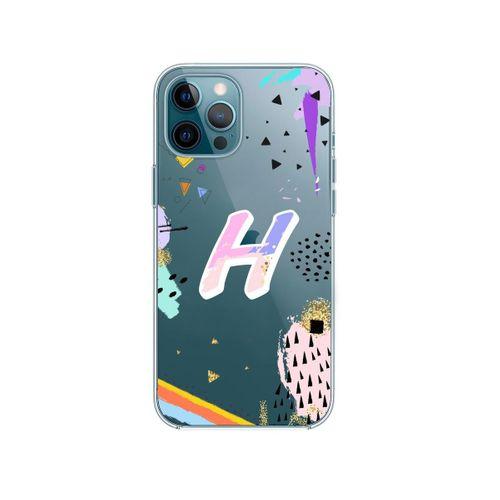 Color Art Desenli H Harfli Şeffaf Kılıf