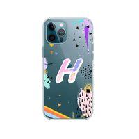 Color Art Desenli H Harfli Şeffaf Kılıf