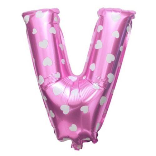 FOLYO BALON V HARF PEMBE KALPLİ 40CM