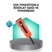 5000 Mah Bataryalı Bisiklet Farı Cob Çakar Çok Fonksiyonlu
