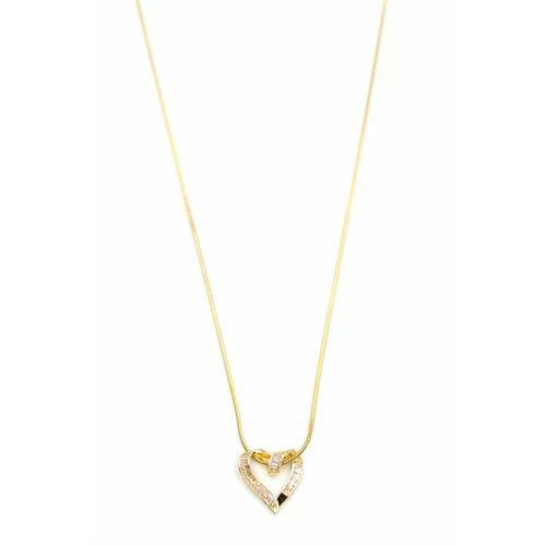 Taşlı Kalp Kolye - Altın