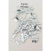 Oya Abiye Bileklik Kolye Pleksi Metalik Plastik Pul Gümüş Renk 8 gram 100 adet - BNC508