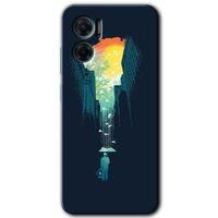 Potkal Hediye Fabrikası Xiaomi Redmi Note 11E HD Baskılı Kılıf + 9D Tam Ekran Koruyucu - City Bird Sky