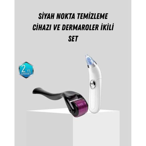 Dermaroller Ve Vakumlu Siyah Nokta Temizleme Cihazı 2’li Cilt Bakım Seti