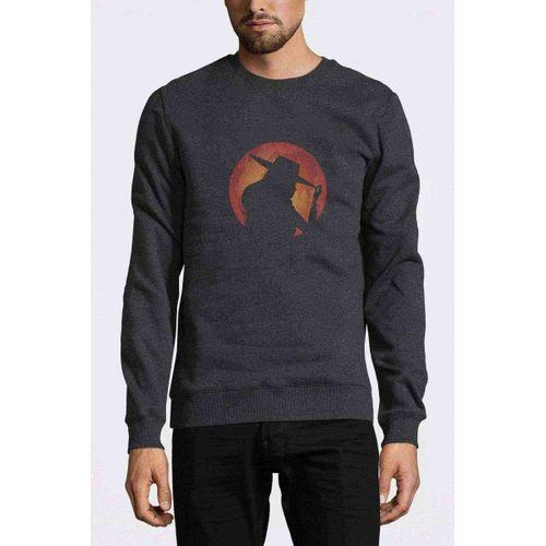 Carmen Sandiego Red Circle Baskılı Füme Antrasit Erkek Sweatshirt