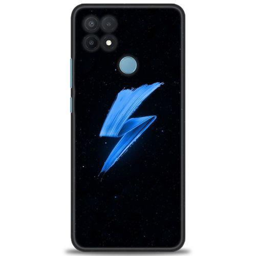 Oppo A15 Kılıf HD Baskılı Kılıf - Mavi Şimşek + Tam Ekran Koruyucu