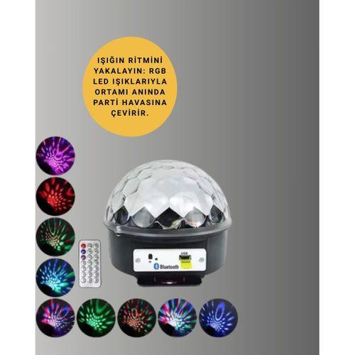 Taşınabilir Rgb Disko Topu Bluetooth Ve Uzaktan Kumanda Özellikli
