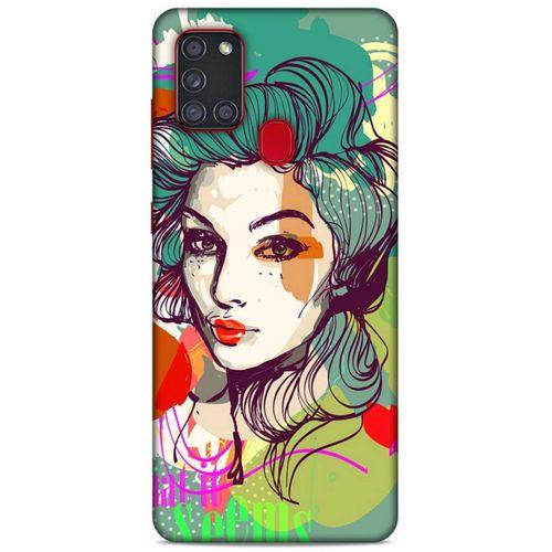 Lopard Samsung Galaxy A21s Uyumlu Kılıf Sürreal Yüzler ♀ (26) Tpu Silikon Kılıf Desenli