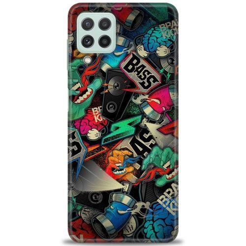 Samsung Galaxy A22 Kılıf HD Baskılı Kılıf - Bass + Tam Ekran Koruyucu