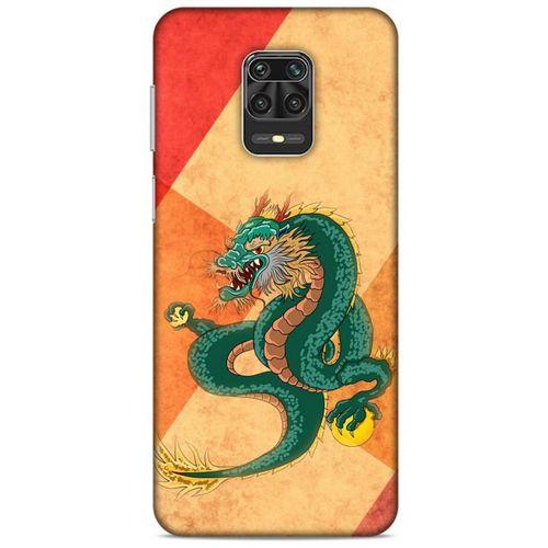 Xiaomi Redmi Note 9 Pro Kılıf Dragons (24) Darbe Emici Kılıf Tatoo Yeşil Ejderha