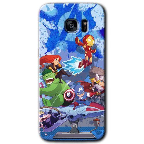 Galaxy S7 Edge Kılıf HD Desen Baskılı Arka Kapak - Avengers Cartoon