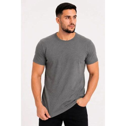 Erkek Basic Tişört Bisiklet Yaka Kısa Kol Günlük Yazlık Slim Fit T-Shirt - Antrasit