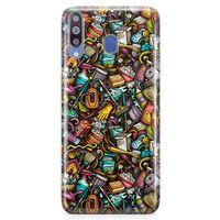 Samsung Galaxy M30 Kılıf Temizlik Malzemeleri Doodle Arka Kapak Koruma Desenli Full Koruyucu