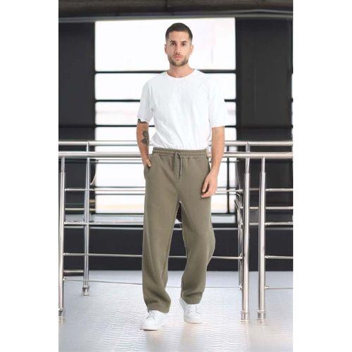 Baggy Kalıp 3 İplik Şardonlu Erkek Eşofman Altı - Avcı Yeşili