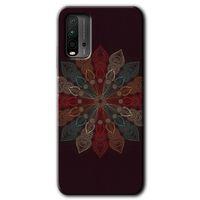 Xiaomi Redmi 9T Kılıf Baskılı Kapak - Mandala Flower Wal + 5D Tam Kaplayan Cam