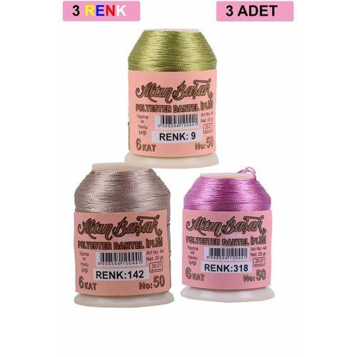 3 Adet Altınbaşak Oya ve Dantel İpi 20 gr - Royaleks - No: 142 - 318 - 009