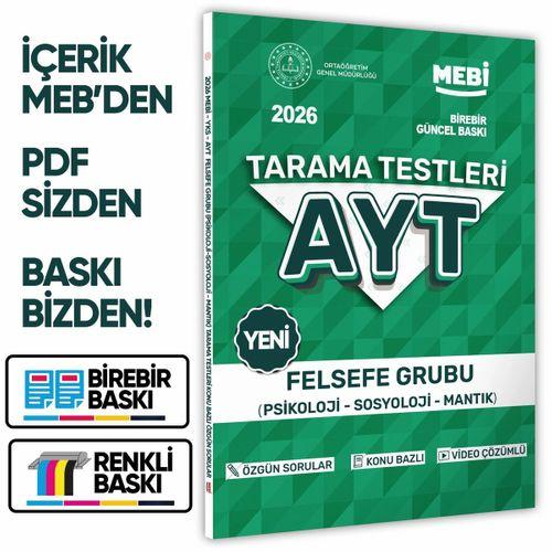 2026 YKS-AYT MEBİ-OGM Felsefe Grubu Özgün Tarama Testleri Kitabı A4 Boyut Renkli Görsel BASKI ÜCRETİ