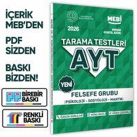 2026 YKS-AYT MEBİ-OGM Felsefe Grubu Özgün Tarama Testleri Kitabı A4 Boyut Renkli Görsel BASKI ÜCRETİ