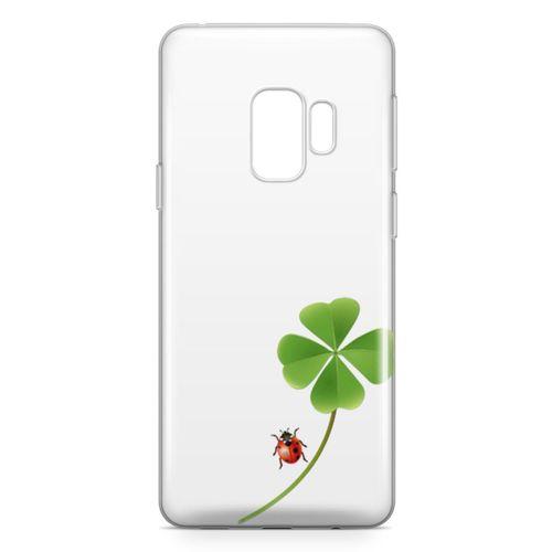 Samsung Galaxy S9 Kılıf UğurBöceği Yonca Arka Kapak Koruma Desenli Full Koruyucu